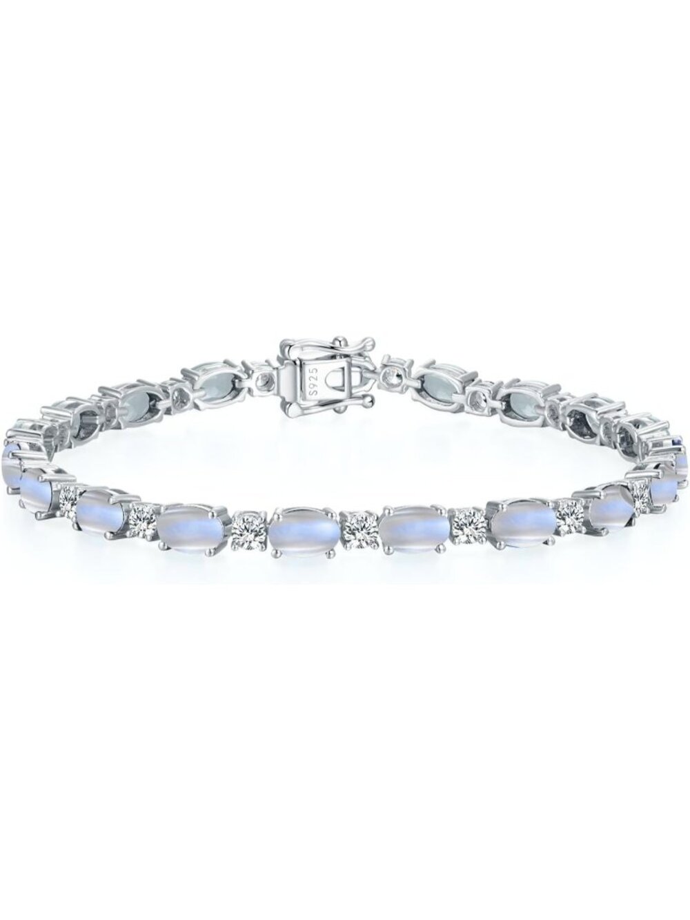 Women's Silver 7 Inches Sterling Silver Birthstone Tennis Bracelet Jewelry